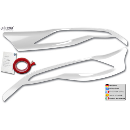 Palpebre fari per FORD Transit Custom & Tourneo Custom (2012-2018) bianco lucido (Cod. R-RDSB233-WS)