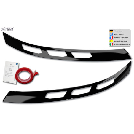 Palpebre fari per VW Transporter / Shuttle / Caravelle (2025-present) nero lucido (Cod. R-RDSB238-GZ