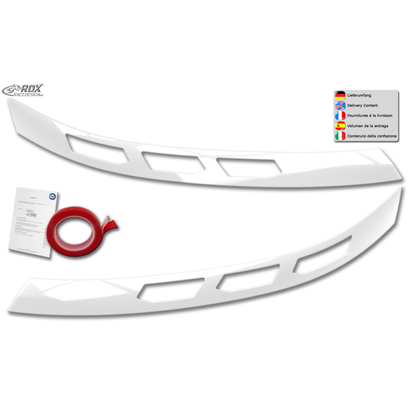 Palpebre fari per VW Transporter / Shuttle / Caravelle (2025-present) bianco lucido (Cod. R-RDSB238-