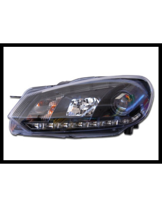 Fari Day Light Volkswagen Golf 6 09-12 Black (Cod. E-FAW118)