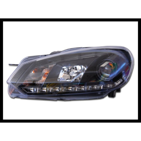 Fari Day Light Volkswagen Golf 6 09-12 Black (Cod. E-FAW118)