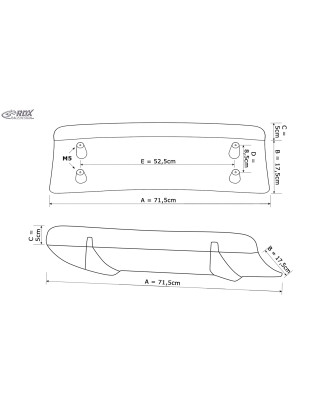 Diffusore posteriore U-Diff XL per SKODA Superb 3 3V 2015+ (Cod. R-RDHAD4-001)