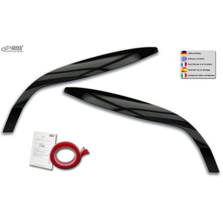 palpebre fari per RENAULT Megane 3 2008-2013 black highgloss (Cod. R-RDSB128-GZD)