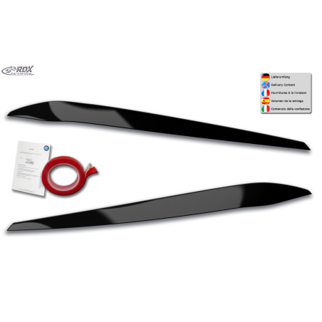 palpebre fari per VW Touran 5T (2015+ solo per fari led) nero lucido (Cod. R-RDSB155-GZD)