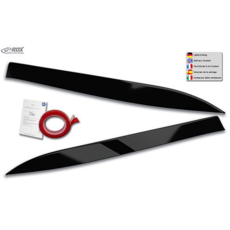 palpebre fari per MERCEDES Classe A W 176 245G 2012+ nero lucido  (Cod. R-RDSB167-GZD)