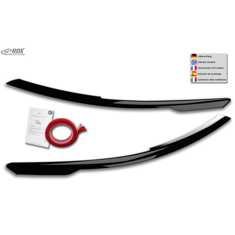 palpebre fari per VW Golf 8 (CD / CDV | 2019-present) nero lucido (Cod. R-RDSB178-GZD)
