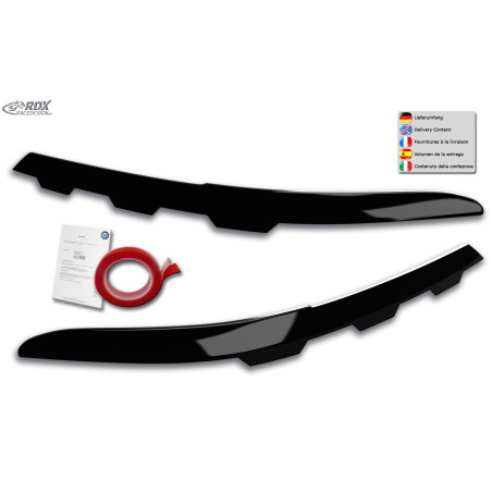 palpebre fari per VW Passat 3G B8 (2019+) "jagged" nero lucido  (Cod. R-RDSB179-GZD)