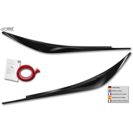 palpebre fari per MAZDA 6 (GJ / GL / 2018-2024) nero lucido (Cod. R-RDSB199-GZD)
