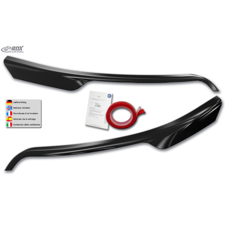 palpebre fari per FORD Transit (2014-present) per silver fari alogeni nero lucido (Cod. R-RDSB220H-G