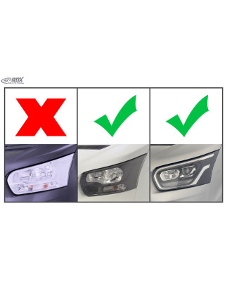 palpebre fari per FORD Transit (2014-present) per Xenon- and black fari alogeni bianco lucido (Cod. 