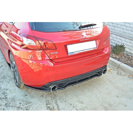 Splitter posteriore PEUGEOT 308 II GTI (con barre verticali) (Cod. M-PE-308-GTI-RD1+RD2G)