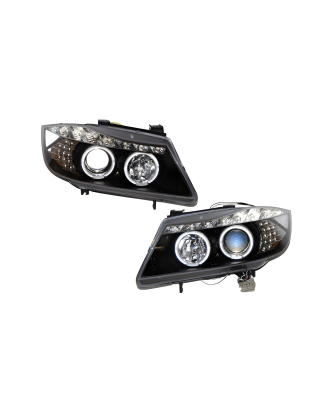 Fari Day Light BMW E90 - E91 2005-2008 Nero (Cod. E-FAB0095)