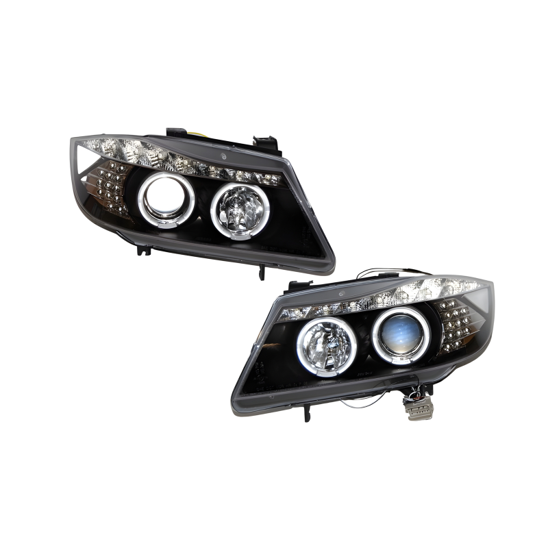 Fari Day Light BMW E90 - E91 2005-2008 Nero (Cod. E-FAB0095)