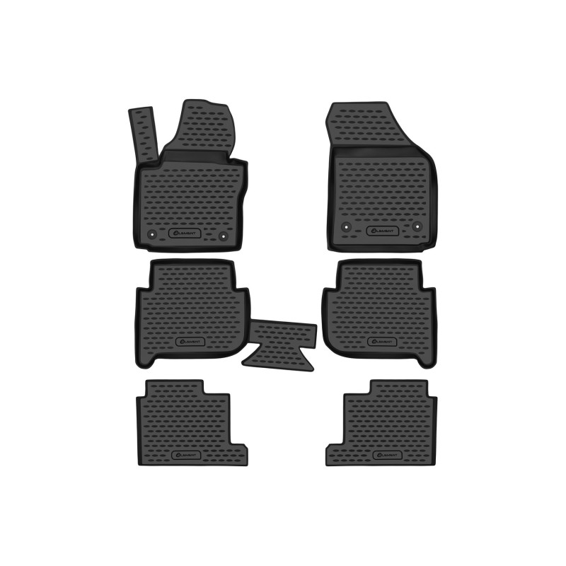 Tappetini su misura per VOLKSWAGEN Touran (I), 2003-2010, (II), 2010-2015, 7 posti., 6 pcs. (Cod. N-