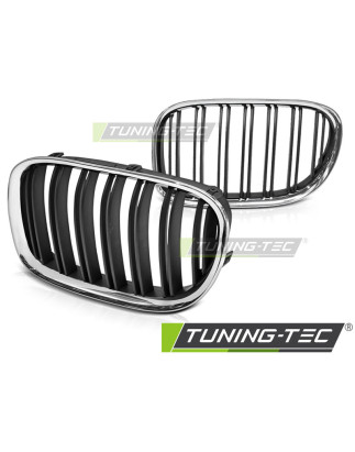 Griglia Frontale Doppia Barra Cromato Nero per BMW Serie 7 F01 2009-2015 (Cod. TT-GRBMB1)