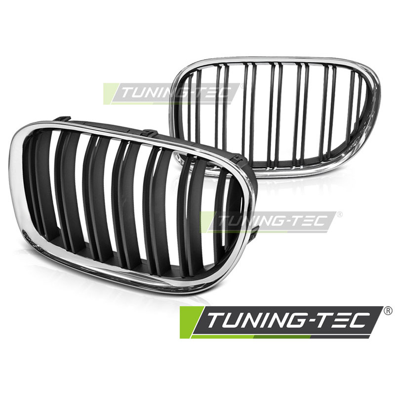 Griglia Frontale Doppia Barra Cromato Nero per BMW Serie 7 F01 2009-2015 (Cod. TT-GRBMB1)