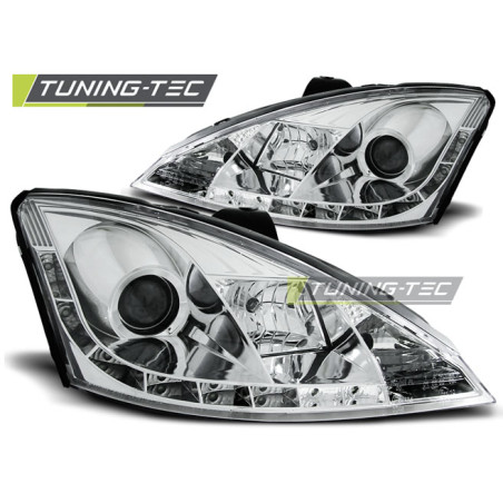 Fari Anteriori con Luci Diurne Luci Diurne Cromato per Ford Focus 1 10/1998-10/2001 (Cod. TT-LPFO22)