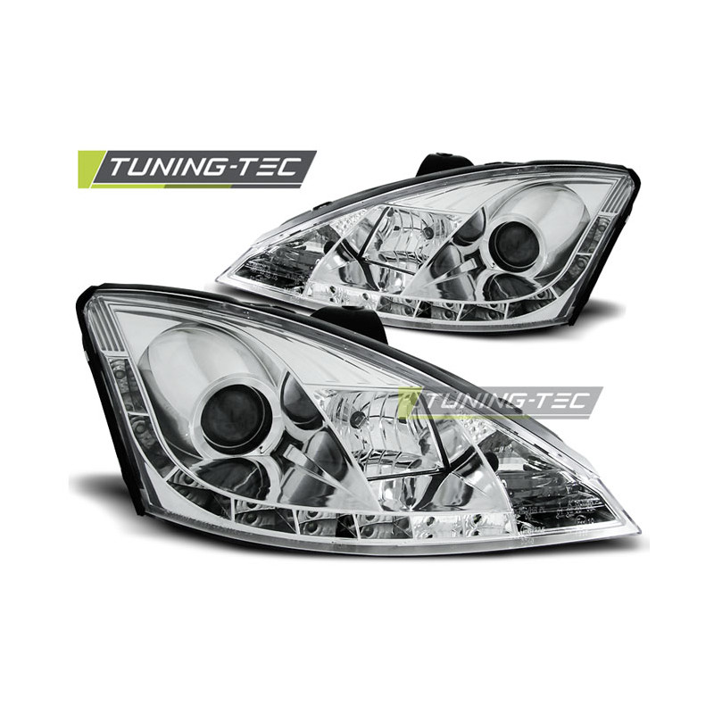 Fari Anteriori con Luci Diurne Luci Diurne Cromato per Ford Focus 11/2001-10/2004 (Cod. TT-LPFO24)