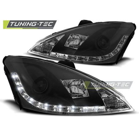 Fari Anteriori con Luci Diurne Luci Diurne Nero per Ford Focus 11/2001-10/2004 (Cod. TT-LPFO25)