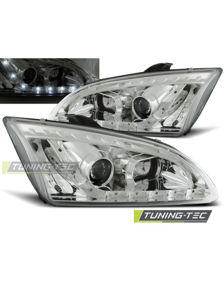 Fari Anteriori con Luci Diurne Luci Diurne Cromato per Ford Focus Ii 09/2004-01/2008 (Cod. TT-LPFO18