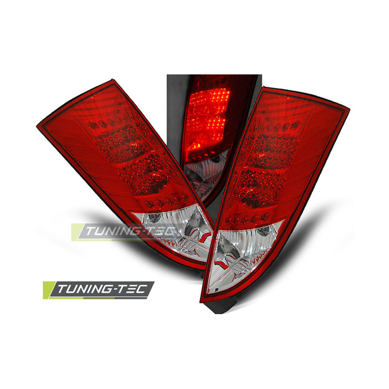Fanali Posteriori LED LED Rosso/bianco per Ford Focus Mk1 10/1998-10/2004 (Cod. TT-LDFO04)