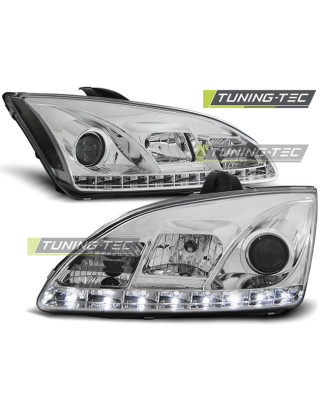 Fari Anteriori con Luci Diurne Luci Diurne Cromato per Ford Focus Ii 09/2004-01/2008 (Cod. TT-LPFO20