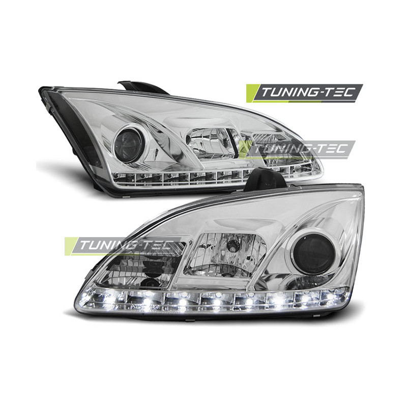 Fari Anteriori con Luci Diurne Luci Diurne Cromato per Ford Focus Ii 09/2004-01/2008 (Cod. TT-LPFO20