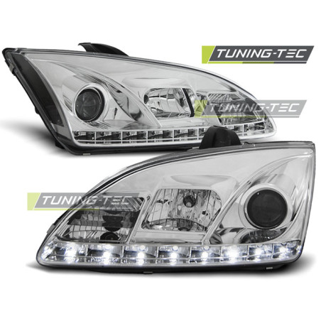 Fari Anteriori con Luci Diurne Luci Diurne Cromato per Ford Focus Ii 09/2004-01/2008 (Cod. TT-LPFO20