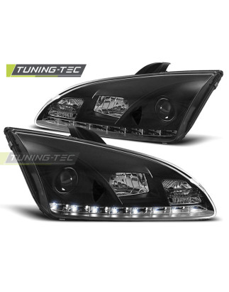 Fari Anteriori con Luci Diurne Luci Diurne Nero per Ford Focus Ii 09/2004-01/2008 (Cod. TT-LPFO21)