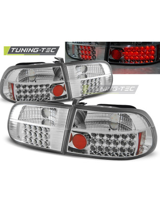 Fanali Posteriori LED Cromato per Honda Civic 3D 09/1991-08/1995 (Cod. TT-LDHO03)