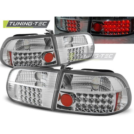 Fanali Posteriori LED Cromato per Honda Civic 2D/4D 09/1991-08/1995 (Cod. TT-LDHO05)