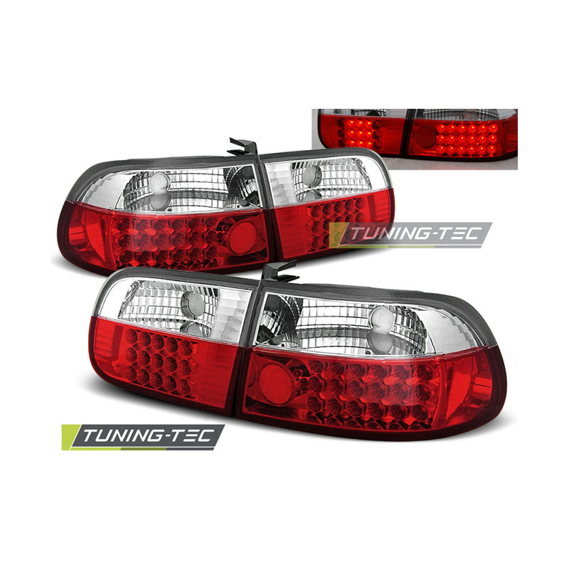 Fanali Posteriori LED Rosso/bianco per Honda Civic 3D 09/1991-08/1995 (Cod. TT-LDHO01)