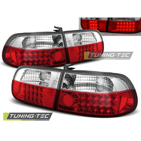 Fanali Posteriori LED Rosso/bianco per Honda Civic 3D 09/1991-08/1995 (Cod. TT-LDHO01)