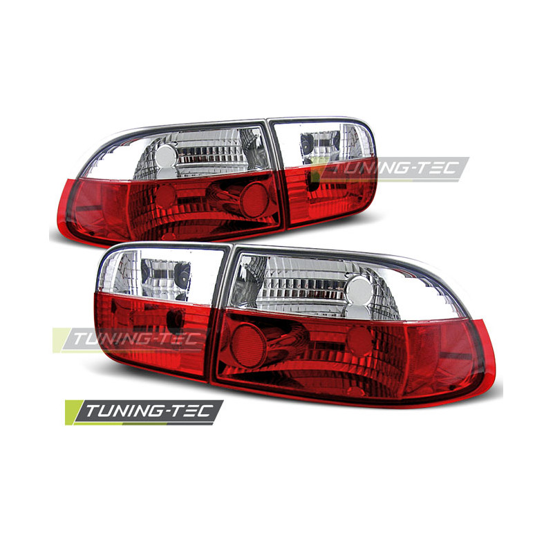 Fanali Posteriori Rosso/bianco per Honda Civic 2D/4D 09/1991-08/1995 (Cod. TT-LTHO01)