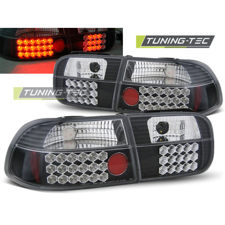 Fanali Posteriori LED Nero per Honda Civic 3D 09/1991-08/1995 (Cod. TT-LDHO04)