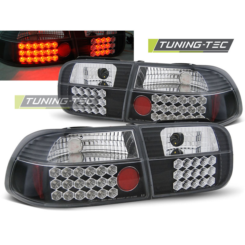 Fanali Posteriori LED Nero per Honda Civic 2D/4D 09/1991-08/1995 (Cod. TT-LDHO06)
