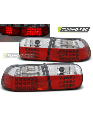 Fanali Posteriori LED Rosso/bianco per Honda Civic 2D/4D 09/1991-08/1995 (Cod. TT-LDHO07)