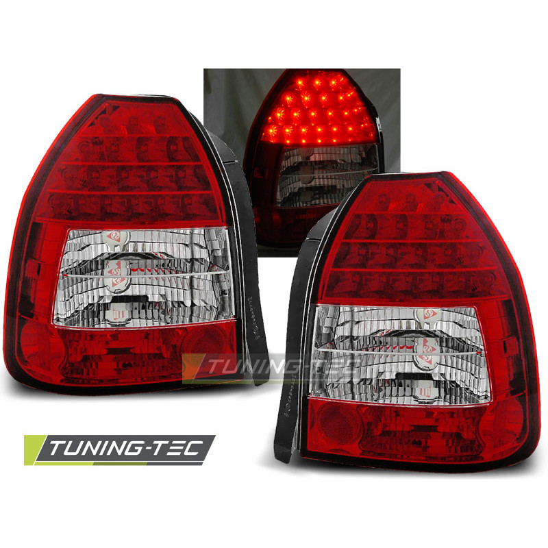 Fanali Posteriori LED Rosso/bianco per Honda Civic 3D 09/1995-02/2001 (Cod. TT-LDHO02)