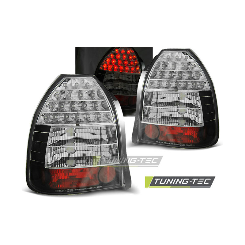 Fanali Posteriori LED Nero per Honda Civic 3D 09/1995-02/2001 (Cod. TT-LDHO09)