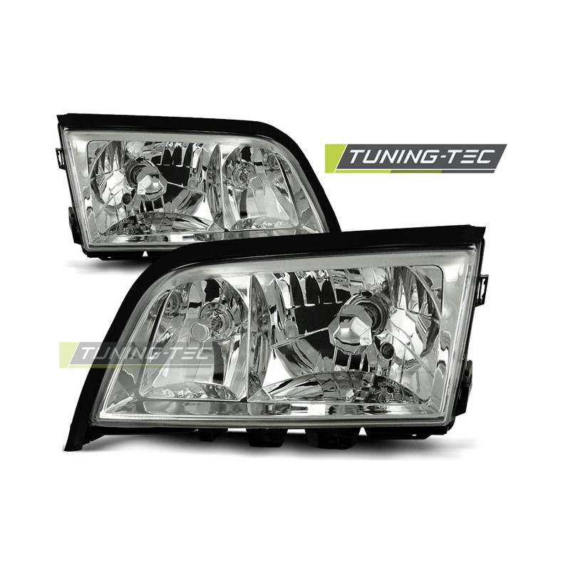 Fari Anteriori Cromato per Mercedes-Benz W202 Classe C 06/1993-06/2000 (Cod. TT-LPME08)