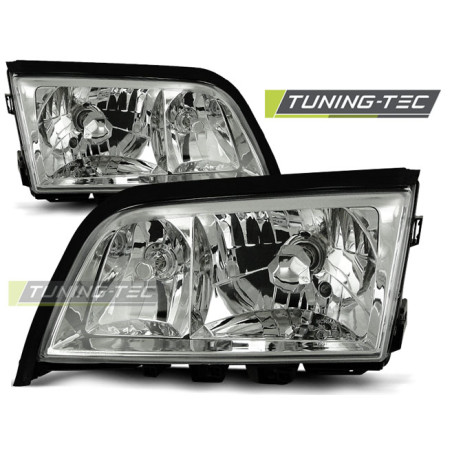 Fari Anteriori Cromato per Mercedes-Benz W202 Classe C 06/1993-06/2000 (Cod. TT-LPME08)
