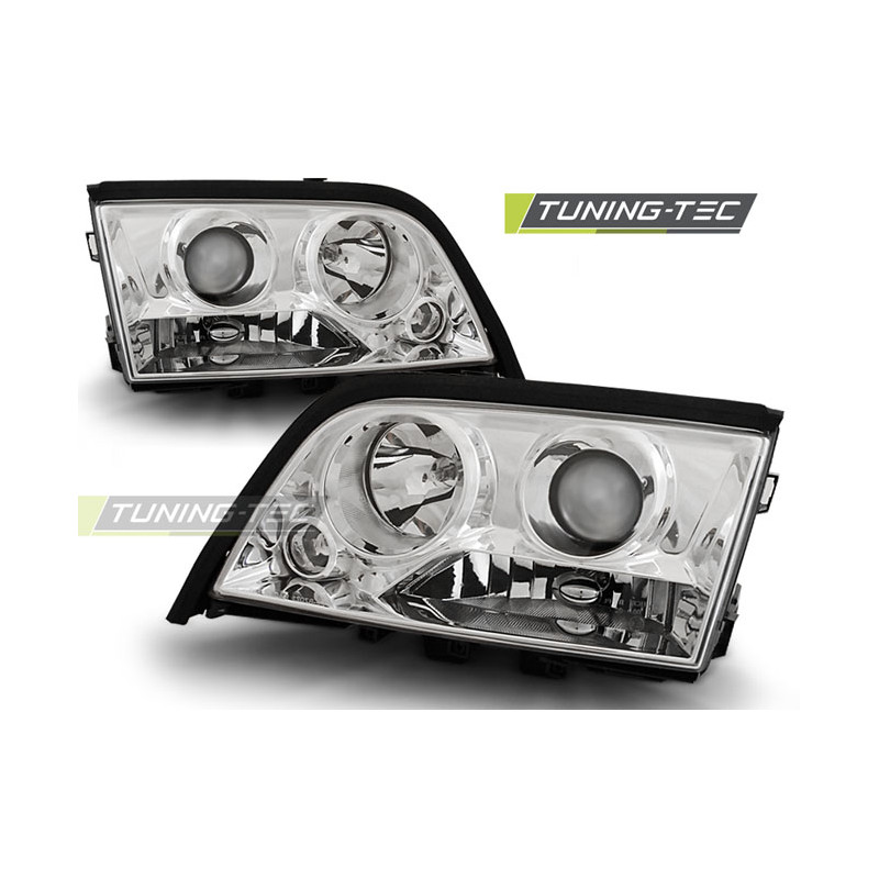 Fari Anteriori Cromato per Mercedes-Benz W202 Classe C 06/1993-06/2000 (Cod. TT-LPME41)