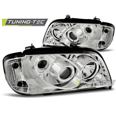 Fari Anteriori Cromato per Mercedes-Benz W202 Classe C 06/1993-06/2000 (Cod. TT-LPME10)