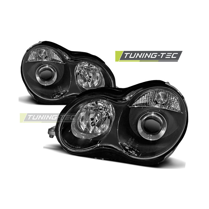 Fari Anteriori Nero per Mercedes-Benz W203 Classe C 07/2000-03/2004 (Cod. TT-LPME17)