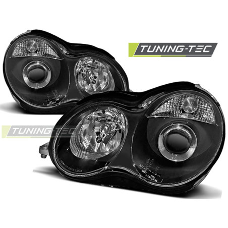 Fari Anteriori Nero per Mercedes-Benz W203 Classe C 07/2000-03/2004 (Cod. TT-LPME17)