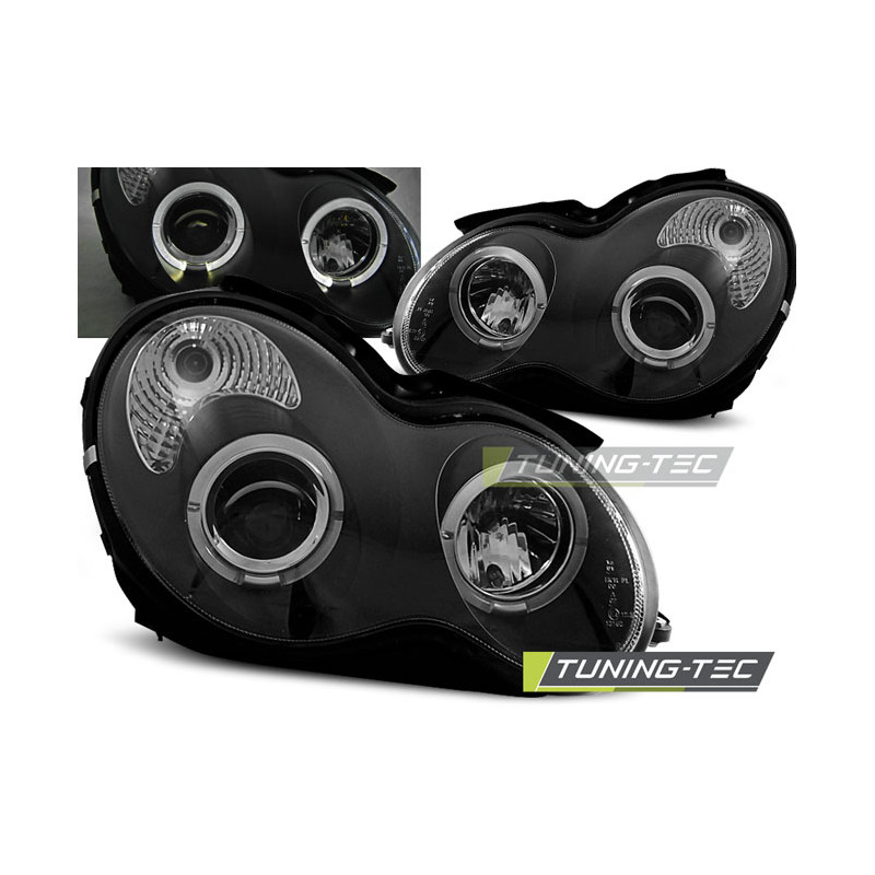 Fari Anteriori Angel Eyes per Mercedes-Benz W203 Classe C 07/2000-03/2004 (Cod. TT-LPME34)