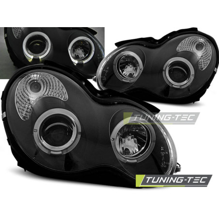 Fari Anteriori Angel Eyes per Mercedes-Benz W203 Classe C 07/2000-03/2004 (Cod. TT-LPME34)