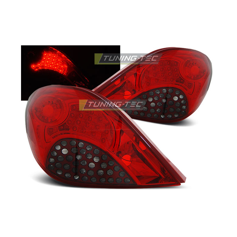 Fanali Posteriori LED Rosso Fumé per Peugeot 207 3D/5D 05/2006-06/2009 (Cod. TT-LDPE18)