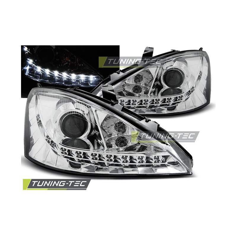 Fari Anteriori con Luci Diurne Luci Diurne Cromato per Ford Focus 11/2001-10/2004 (Cod. TT-LPFO47)