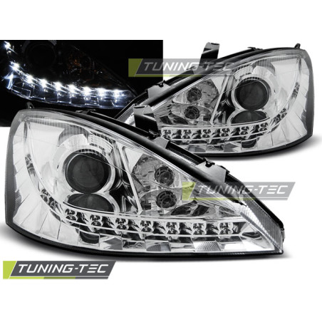 Fari Anteriori con Luci Diurne Luci Diurne Cromato per Ford Focus 11/2001-10/2004 (Cod. TT-LPFO47)